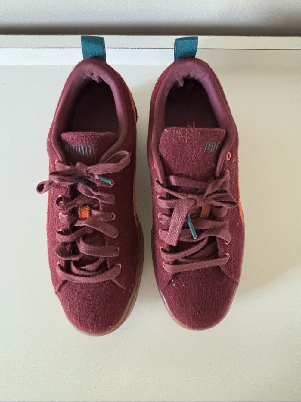 Puma Burgundy and Teal Women's Sneakers
